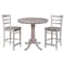 International Concepts 36 in. Round Pedestal Gathering Height Table with 2 Emily Counter Height Stools - 3 Piece Set K09-36RT-S6172-2 - alternate 3